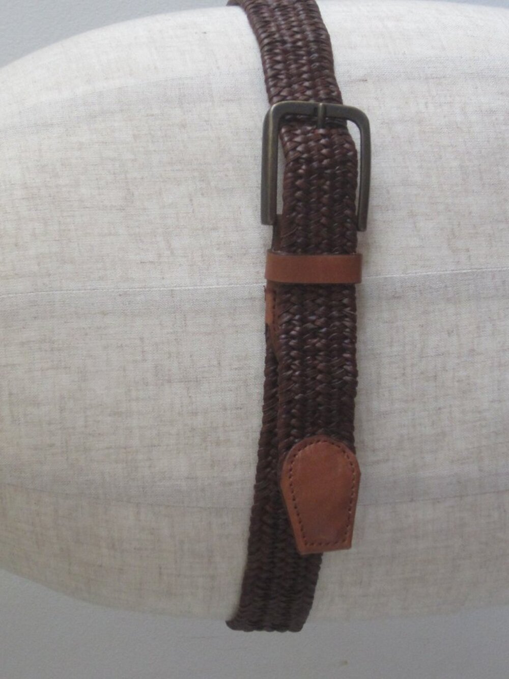 Mens Leather Braided Belt Size M